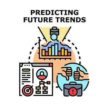 Predicting future trends in business development and success Stock Illustration