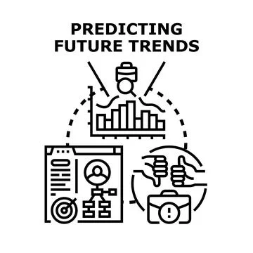 Predicting future trends in business development and success Stock Illustration
