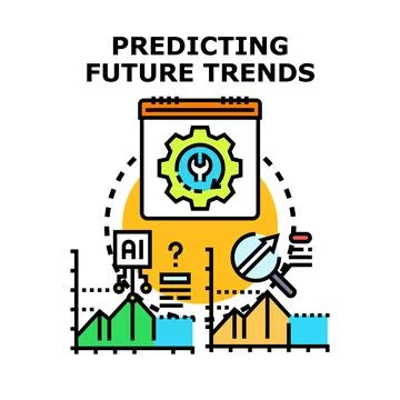 Predicting future trends with data analytics and machine learning Stock Illustration