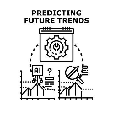 Predicting future trends with data analytics and machine learning Ilustração Stock