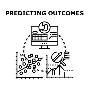 Predicting outcomes concept analyzing data for future Stock Illustration