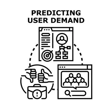 Predicting user demand and analyzing market analytics Stock Illustration