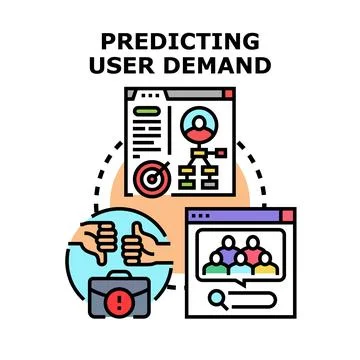 Predicting user demand and analyzing market analytics Stock Illustration