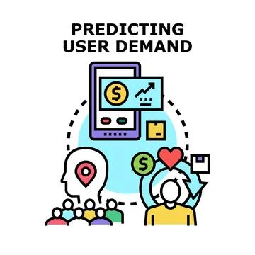 Predicting user demand concept for business growth Stock Illustration
