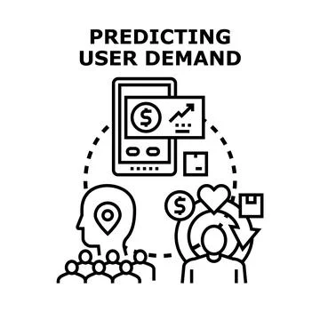 Predicting user demand concept for business growth Stock Illustration