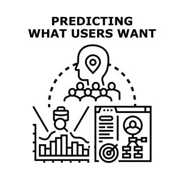 Predicting user needs analyzing customer behavior data Stock Illustration