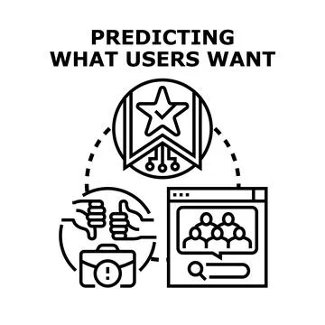 Predicting user preferences and needs concept illustration Stock Illustration