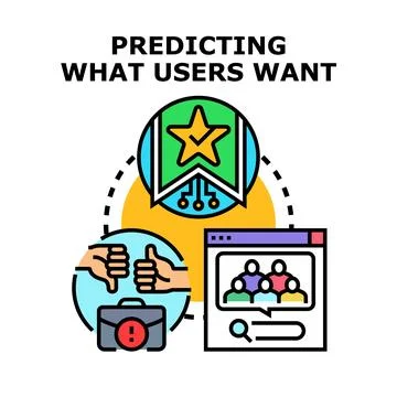 Predicting user preferences and needs concept illustration Stock Illustration