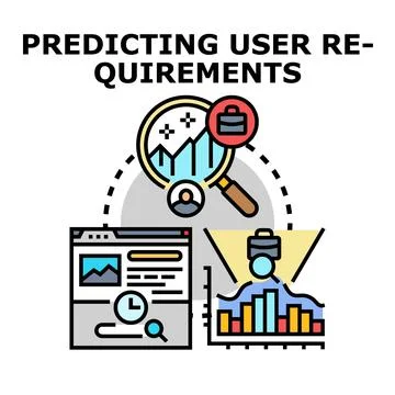 Predicting user requirements analysis for business development planning Stock Illustration