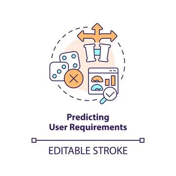 Predicting user requirements concept icon Illustrazione stock