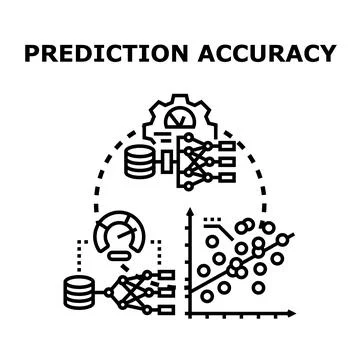 Prediction accuracy concept with data analysis and machine learning 스톡 일러스트