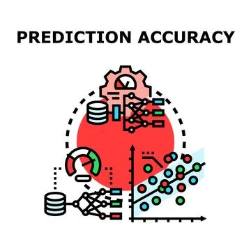Prediction accuracy concept with data analysis and machine learning Stock Illustration