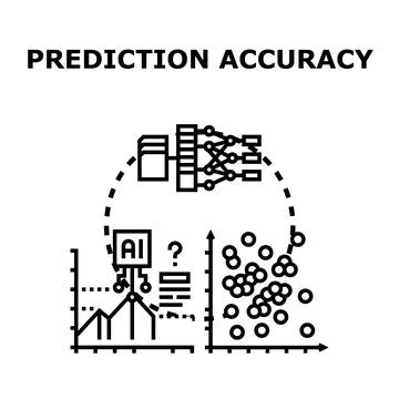 Prediction accuracy illustrating artificial intelligence data analysis Stockillustratie