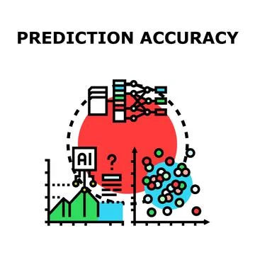 Prediction accuracy illustrating artificial intelligence data analysis Stock-Illustration