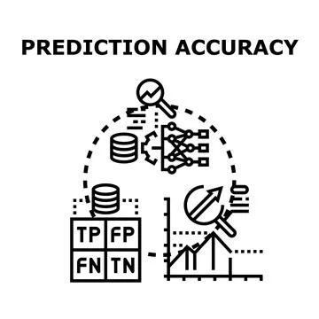 Prediction accuracy metrics and machine learning concept Stock Illustration
