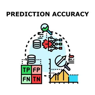 Prediction accuracy metrics and machine learning concept Stock Illustration