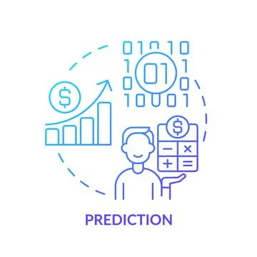 Prediction blue gradient concept icon Stock Illustration
