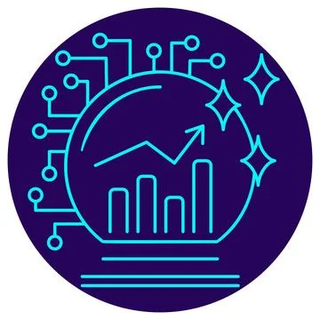 Prediction icon. Forecast analytics icon. Vector pictogram Stock Illustration