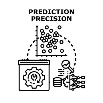 Prediction precision concept for data analysis and machine learning Stock Illustration