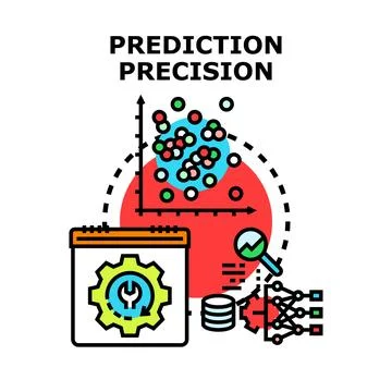 Prediction precision concept for data analysis and machine learning Illustration