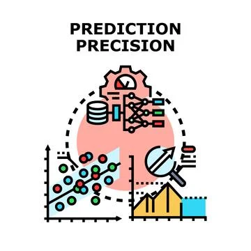 Prediction precision concept for data analysis and machine learning Stock Illustration