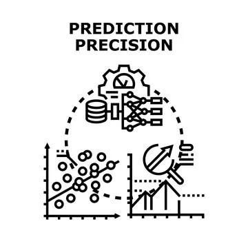 Prediction precision concept for data analysis and machine learning Stock Illustration