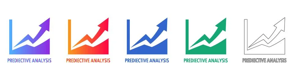 Predictive Analysis Trend Charts Set Stock Illustration