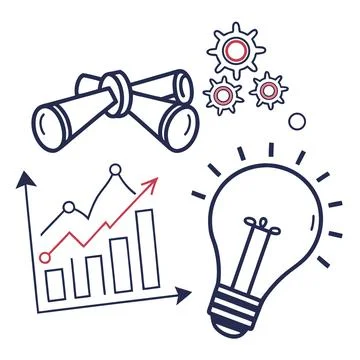 Predictive Analytics AI Icon - Minimalist Vector on White Stock Illustration