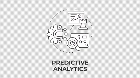Predictive analytics animated line concept icon Stock Footage 346720025