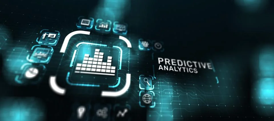 Predictive analytics Big Data analysis Business intelligence internet and modern Stock Illustration