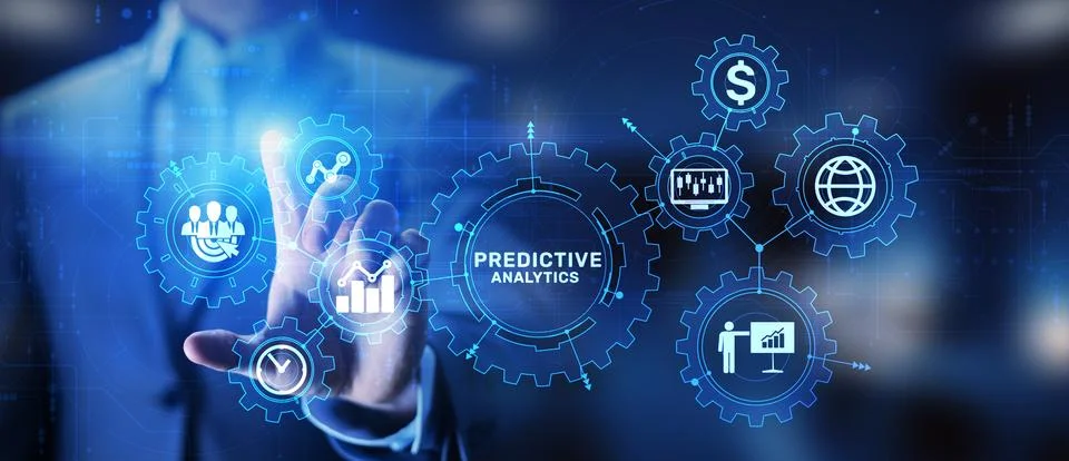 Predictive analytics Big Data analysis Business intelligence internet and mod Stock Photos