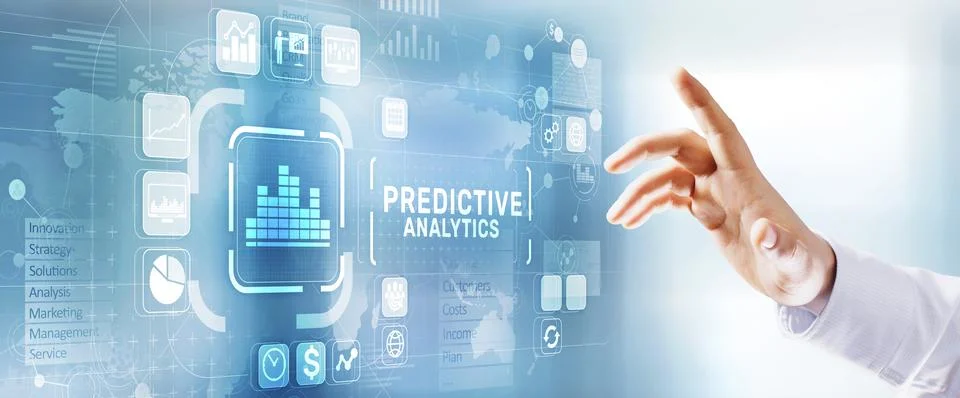 Predictive analytics Big Data analysis Business intelligence internet and mod Stock Photos