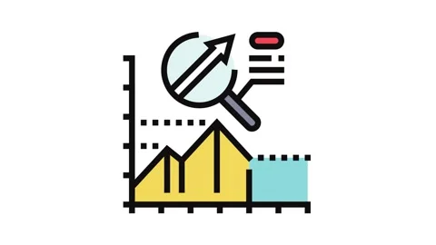 Predictive analytics big data color icon animation Stock Footage 326108380