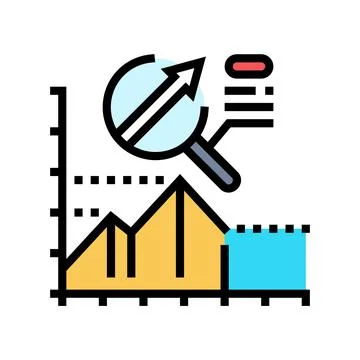 Predictive analytics big data color icon vector illustration Illustrazione stock