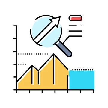 Predictive analytics big data color icon vector illustration Stock Illustration