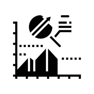 Predictive analytics big data glyph icon vector illustration Stock Illustration