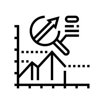 Predictive analytics big data line icon vector illustration Stock Illustration