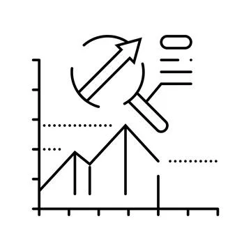 Predictive analytics big data line icon vector illustration Stock Illustration