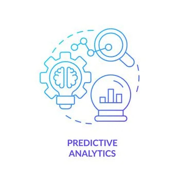 Predictive analytics blue gradient concept icon イラスト素材