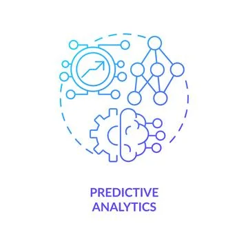 Predictive analytics blue gradient concept icon Stock Illustration