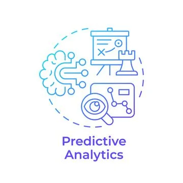 Predictive analytics blue gradient concept icon Illustrazione stock