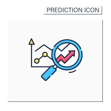 Predictive analytics color icon Stockillustratie