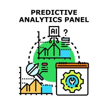 Predictive analytics concept for business data optimization Stock Illustration