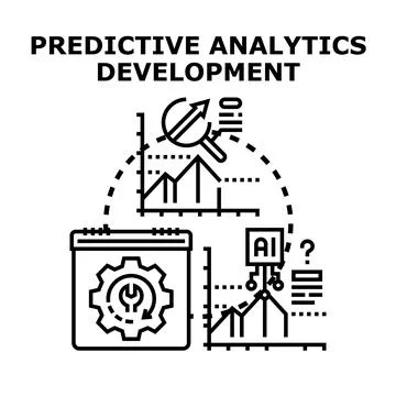 Predictive analytics concept data analysis, artificial intelligence processin イラスト素材