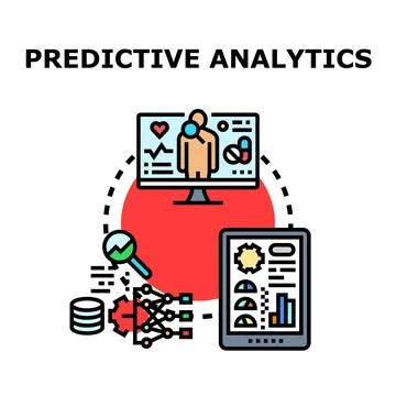 Predictive analytics concept for data driven decisions Stock Illustration