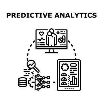 Predictive analytics concept for data driven decisions Stock Illustration