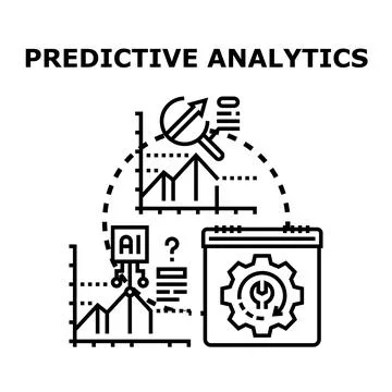 Predictive analytics concept for data forecasting and business intelligence 스톡 일러스트