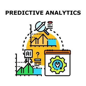 Predictive analytics concept for data forecasting and business intelligence Stock Illustration