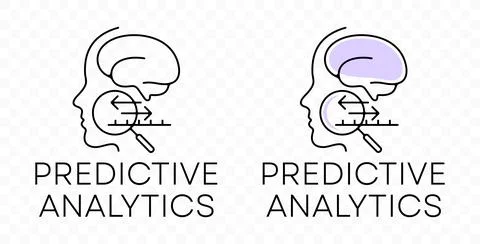 Predictive analytics, data and statistical algorithms, graphic design Stockillustratie