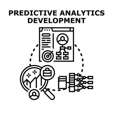 Predictive analytics developing business intelligence data modeling Stock Illustration